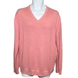 Banana Republic Factory Silk Blend Sweater Mens Size XL Pink V Neck Long Sleeve